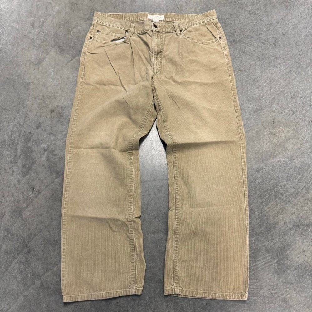 Mens Corduroy Boot Cut Pants Tan Earthtone Preppy Nautical Sonoma Cream 36x28